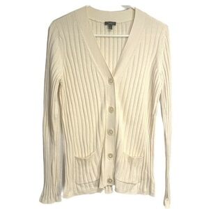 Talbots Off White Chunky Button Down Cardigan